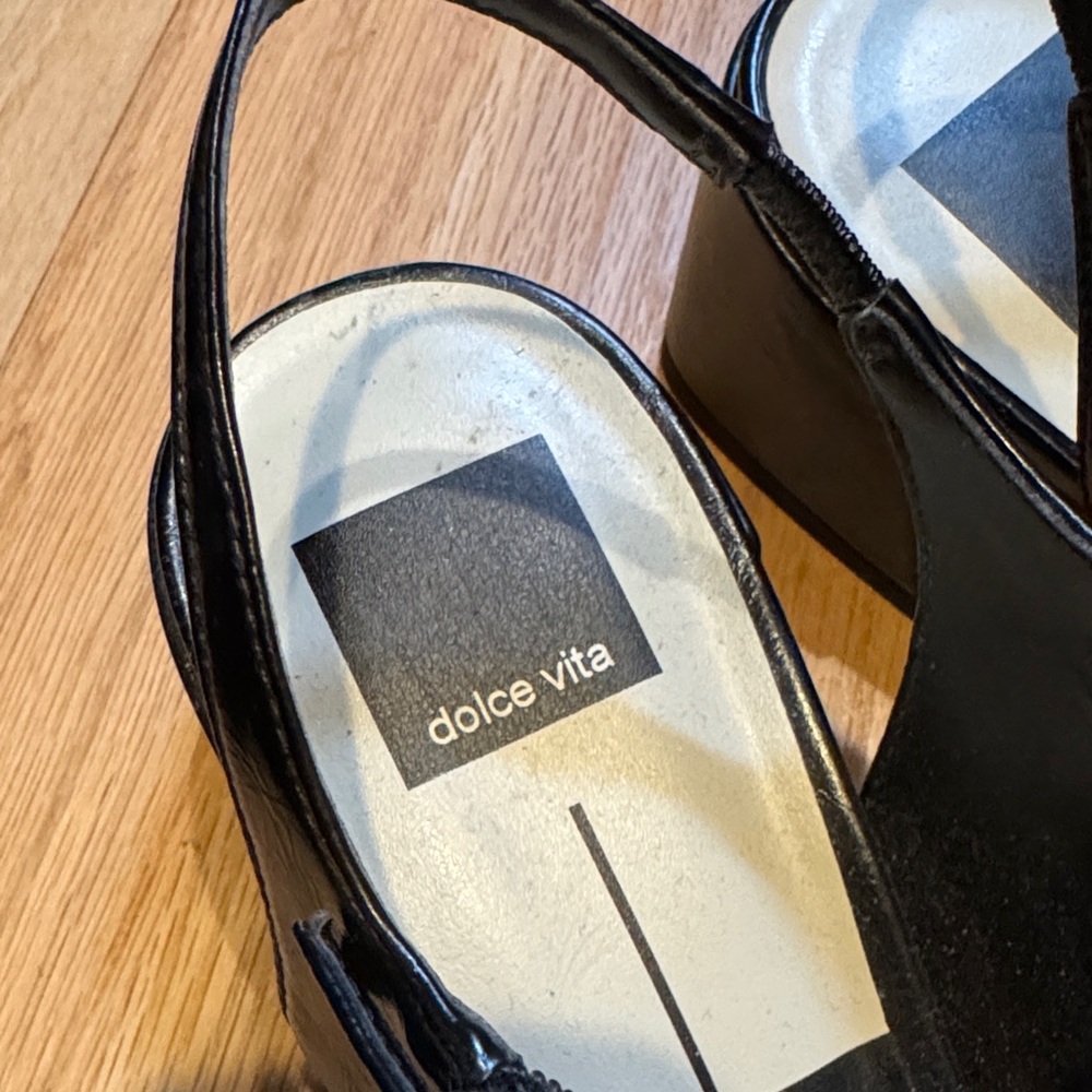 Dolce Vita Black Slingback Heels, Size 10 - Picture 3 of 6